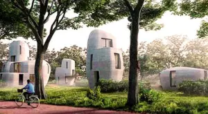 maisons fabriquées à partir d'une impression 3D