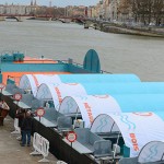 la déchèterie fluviale de Lyon sur le quai de la Saône