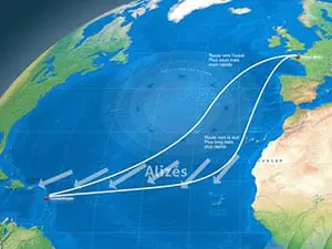 Carte du trajet Route du Rhum