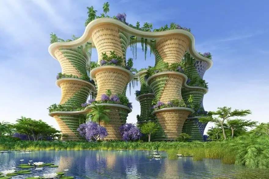 un écoquartier idéal qui mélange béton et végétation