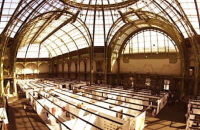 Sous la coupole du Grand Palais, des dizaines de stands consacrés à l'art contemporain.