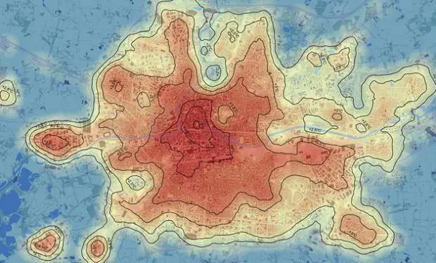 la chaleur vu du ciel