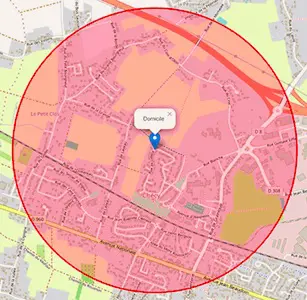 La restriction d’un kilomètre autour du domicile, imposée par le confinement, se calcule facilement sur Google Maps.