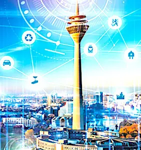 dessin d'une ville futuriste pour un avenir des smart cities