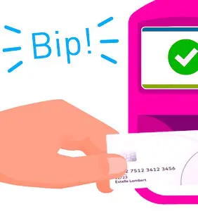 Dessin d'un paiement sans contact avec une carte bancaire Avec sa solution de paiement sans contact, la société Flowbird connaît un franc succès en France. Notamment à Amiens.