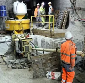vue d'un chantier pour un enterrement des déchets toxiques de Stocamine