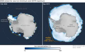 Fonte de la banquise de l'Antarctique