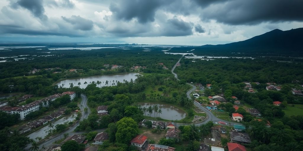 Vue des dégâts causés par le cyclone Garance.