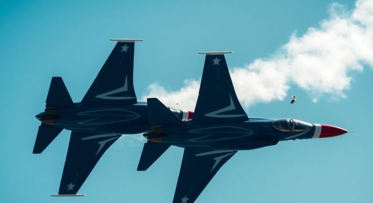 Collision entre avions de la patrouille de France dans le ciel.