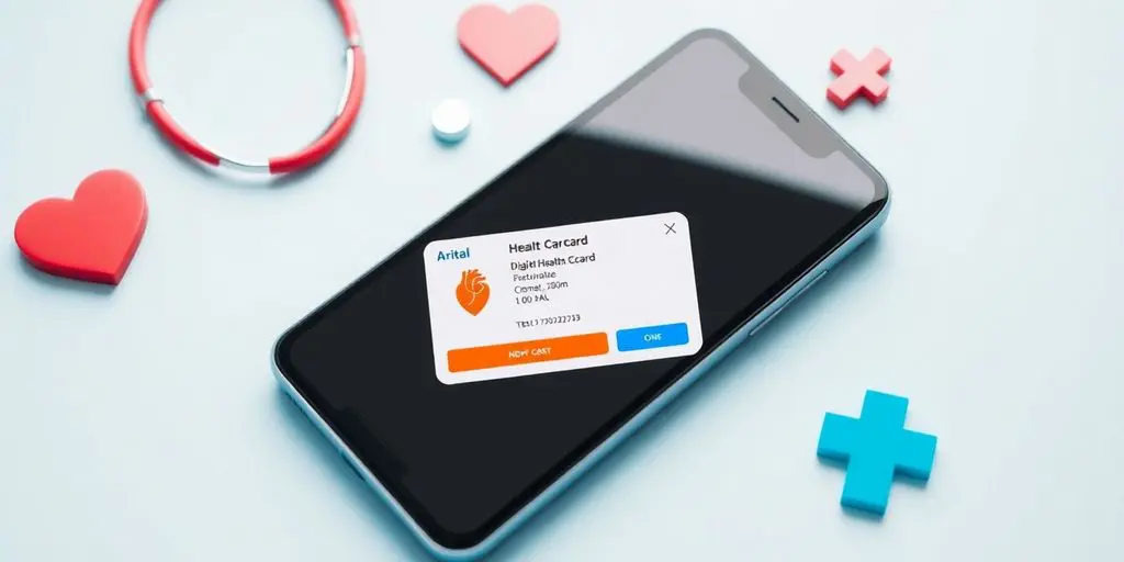 Image d'une carte vitale dématérialisée sur un smartphone.