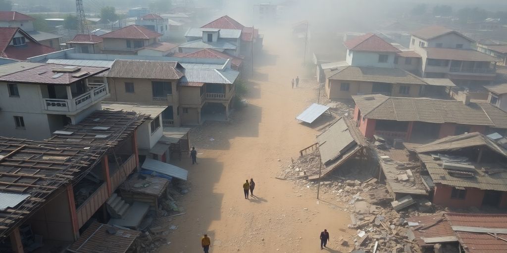 Destruction après le séisme de magnitude 7,7 en Birmanie.