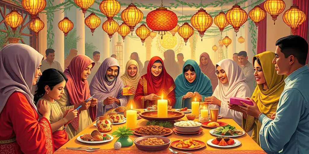 Célébration familiale de l'Aïd el Fitr en 2025.
