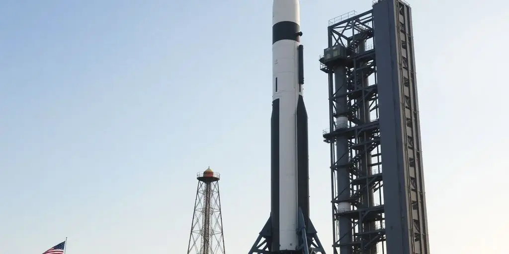Lancement de la fusée Ariane 6 au sol.