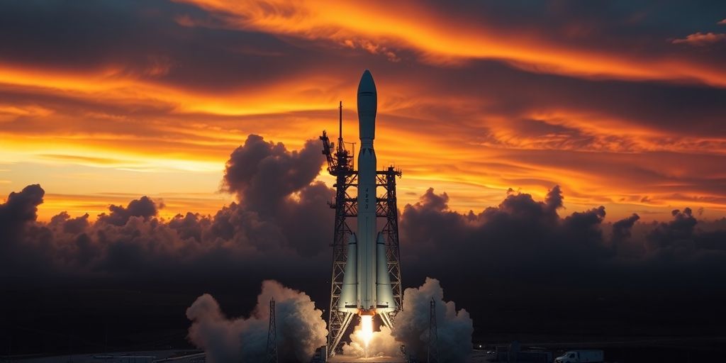 Fusée Starship de SpaceX sur le pas de tir.