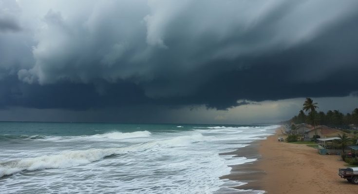 Ciel orageux et mer agitée à l'est de l'Australie.