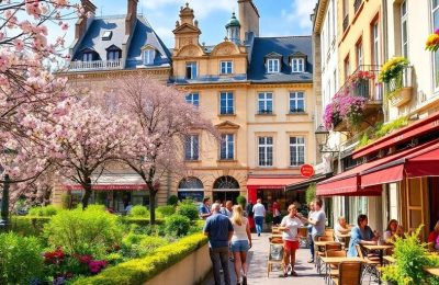 Printemps en France avec des destinations populaires.