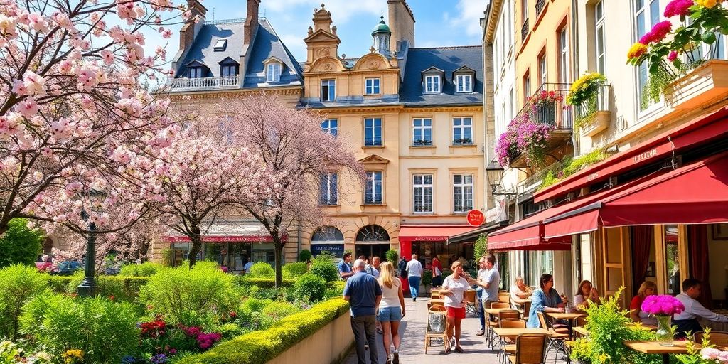 Printemps en France avec des destinations populaires.