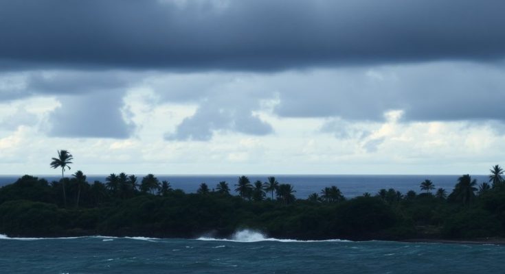 Paysage de Madagascar sous la tempête tropicale JUDE.