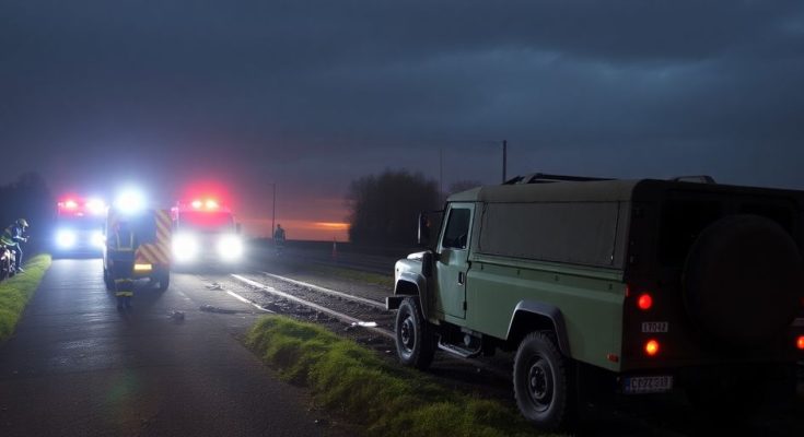 Accident tragique entre un véhicule militaire et un train.