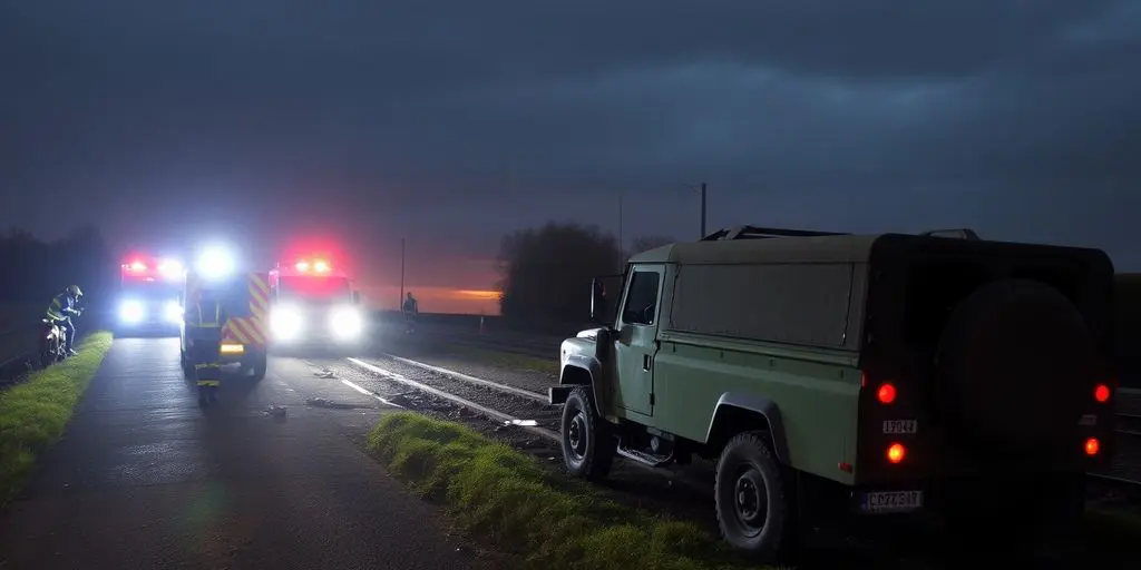 Accident tragique entre un véhicule militaire et un train.