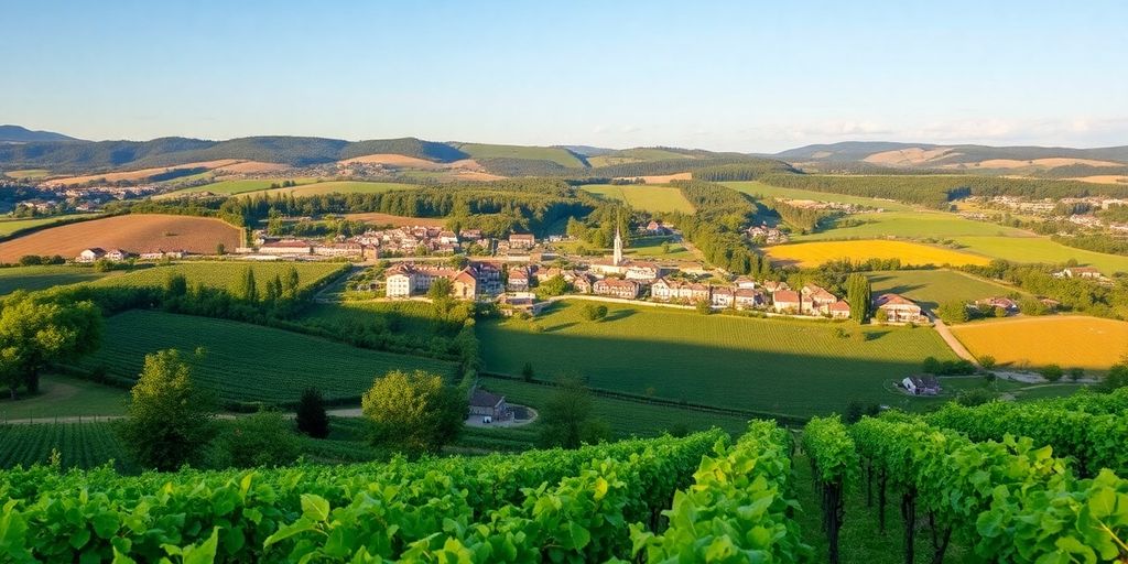 Vignobles et villages du Sud-Ouest de la France.
