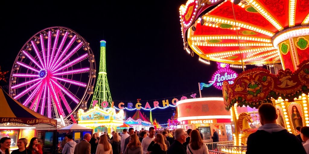 Attractions colorées de la Foire du Trône 2025.