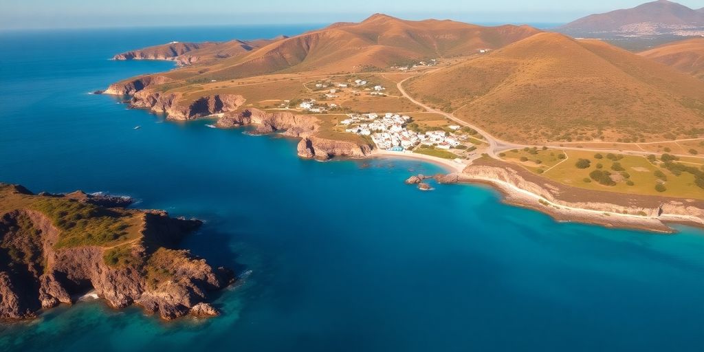 Vue aérienne de l'île de Pantelleria en 2025.