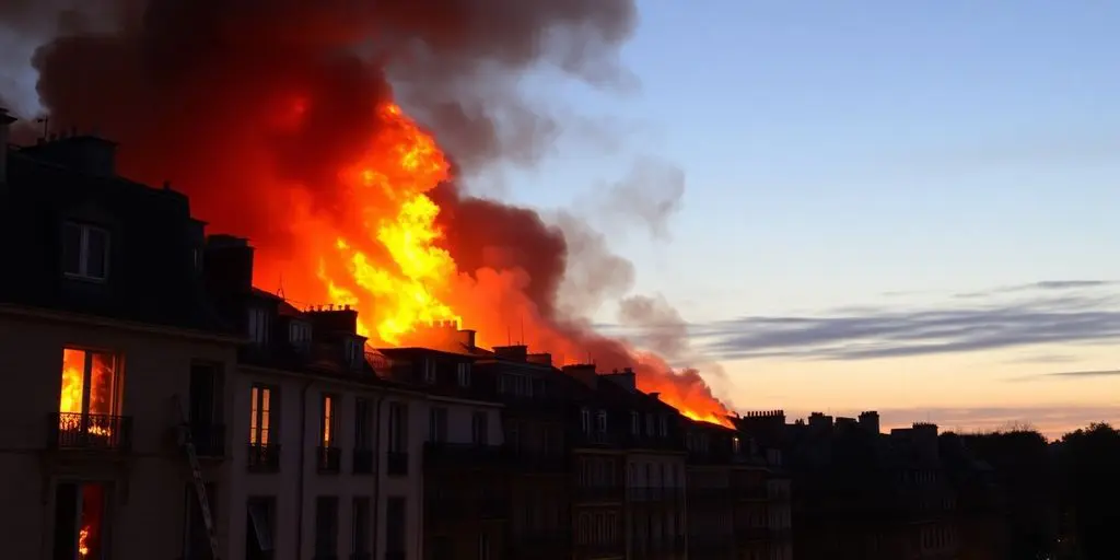 Incendie dans le XVIIe arrondissement de Paris.