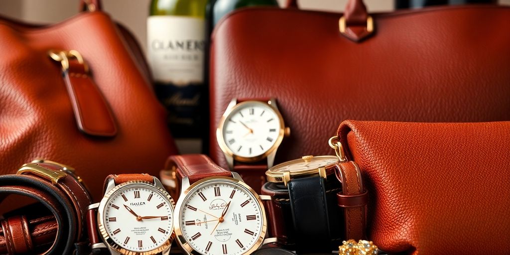 Objets de luxe illustrant la grande fortune et la richesse.