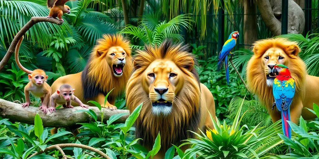 Animaux exotiques au Zoo de la Flèche en France.