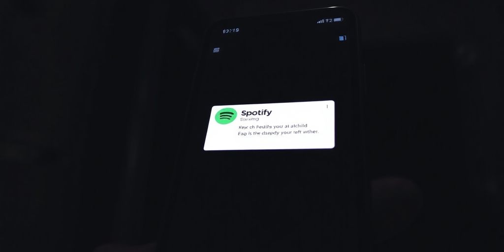 Un smartphone avec l'application Spotify hors service.