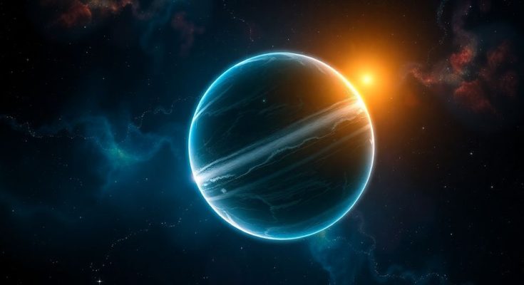 Image de l'exoplanète K2-18b dans l'espace.