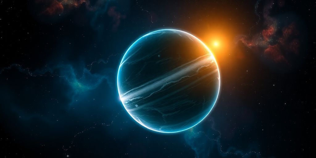 Image de l'exoplanète K2-18b dans l'espace.