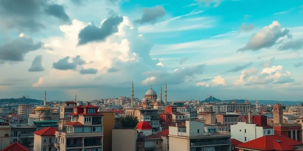 Istanbul pendant un séisme, bâtiments en mouvement.