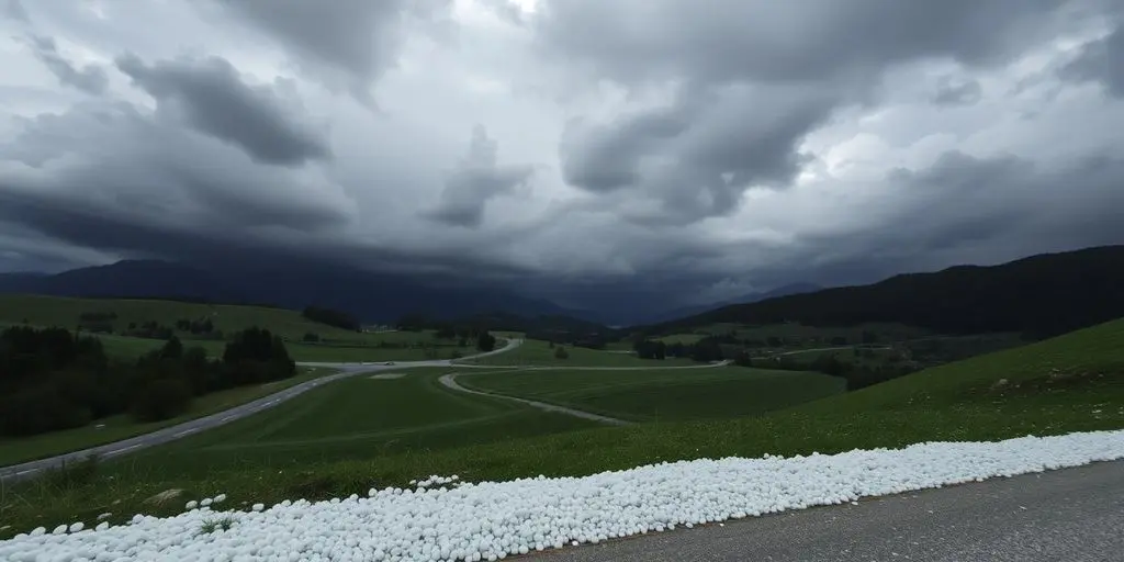 Routes de grêle dans le Haut-Doubs et le Jura.