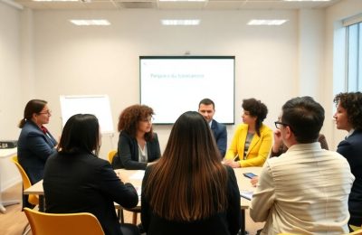 Groupe divers de demandeurs d'emploi dans un atelier.