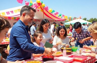 Fête de l’Ascension en famille et entre amis à l'extérieur.