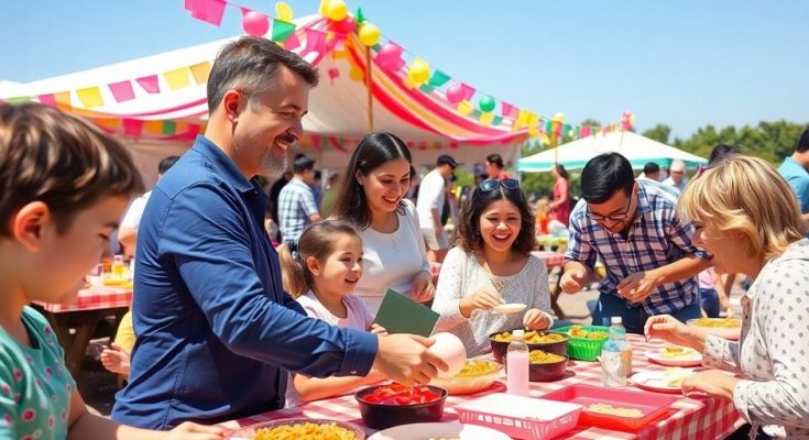 Fête de l’Ascension en famille et entre amis à l'extérieur.
