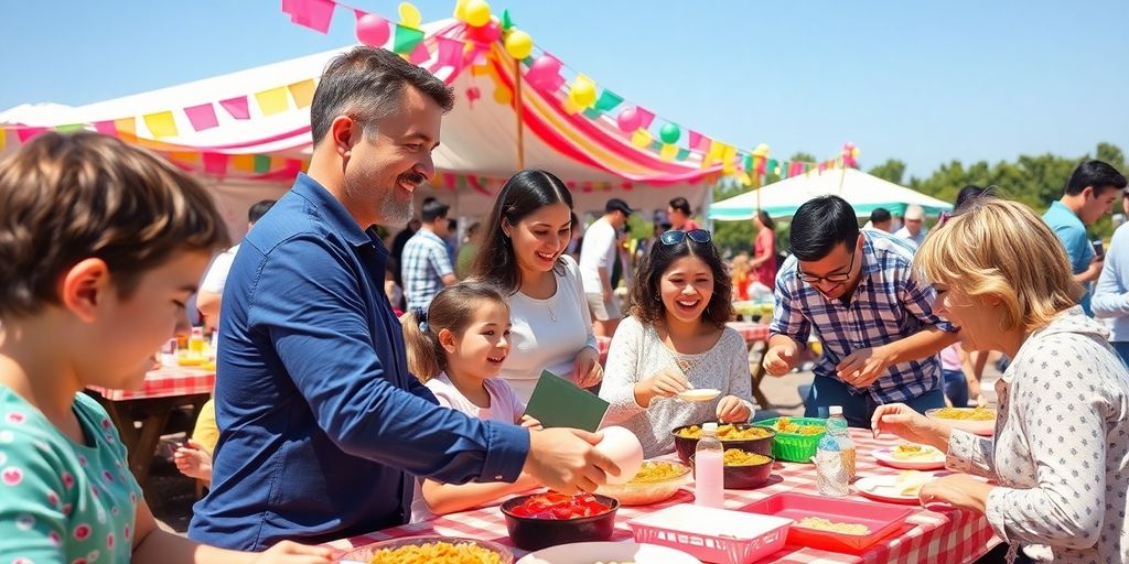 Fête de l’Ascension en famille et entre amis à l'extérieur.