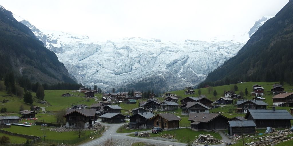 Village suisse dévasté par éboulement glaciaire