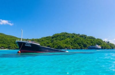 Bateau Serdal naufragé près de l'île