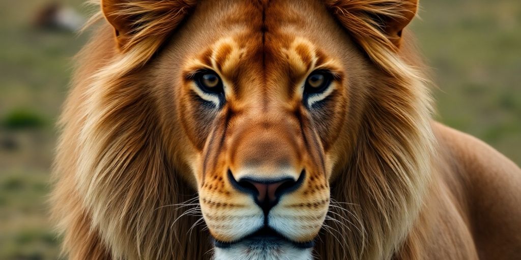 Lion majestueux dans la savane