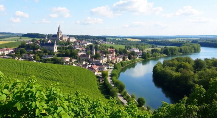 Vue des vignobles et villages pittoresques en Charente.