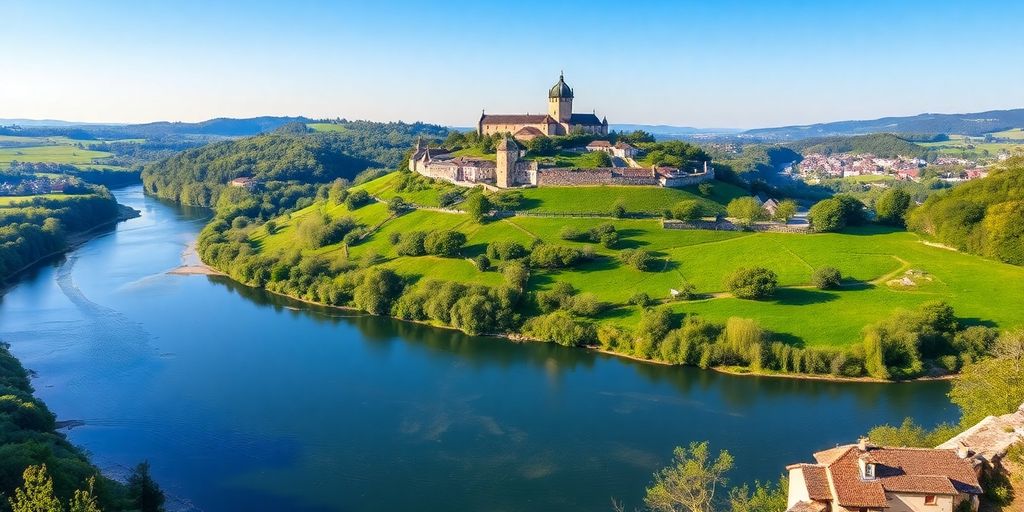Beauté naturelle du Doubs avec collines et rivières pittoresques.