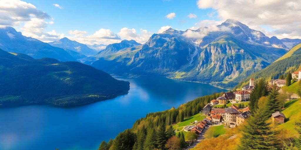Paysage montagneux et alpin de Haute-Savoie en France.
