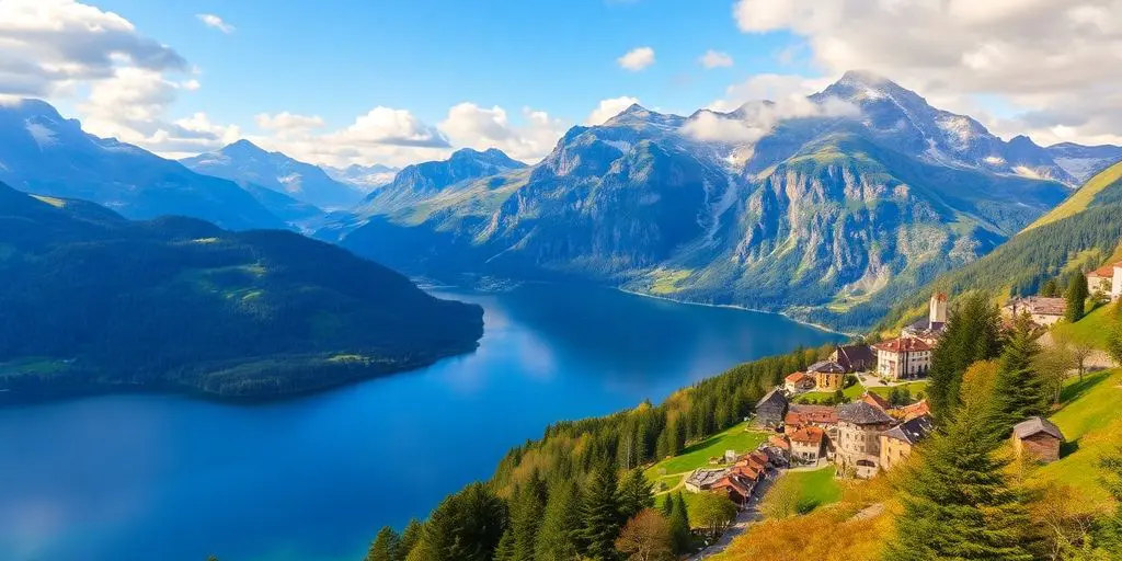 Paysage montagneux et alpin de Haute-Savoie en France.