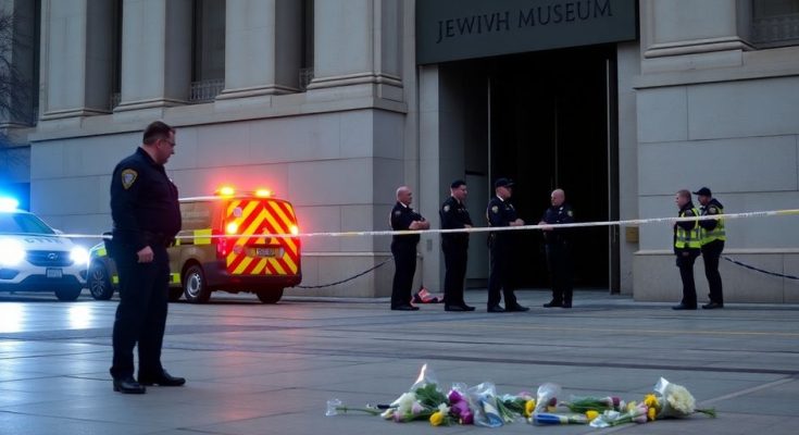 Scène tragique près du musée juif à Washington.