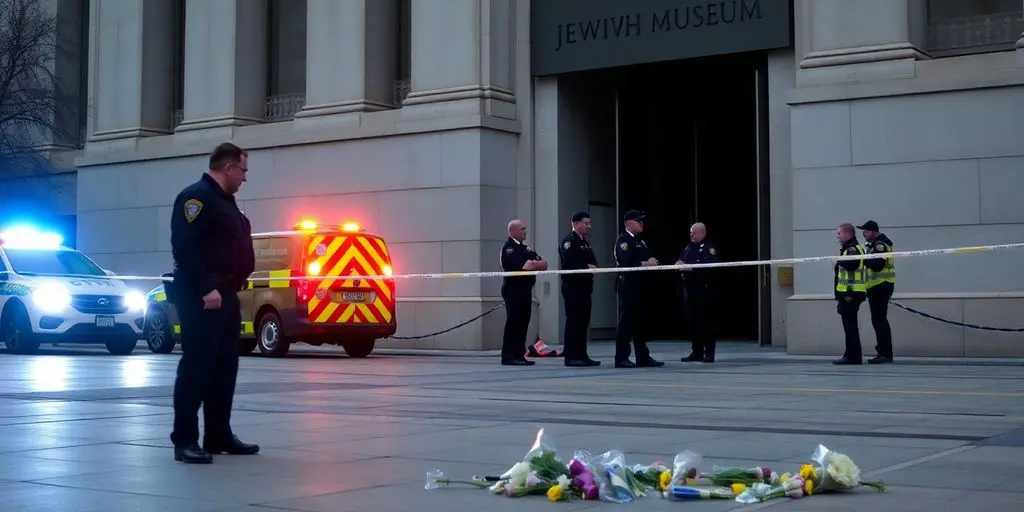 Scène tragique près du musée juif à Washington.