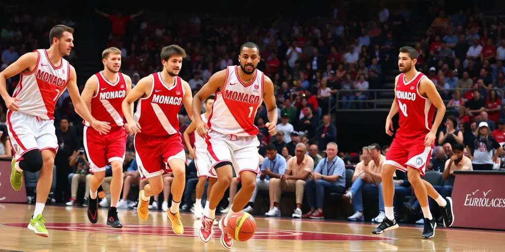 Monaco en action contre l'Olympiakos sur le terrain.
