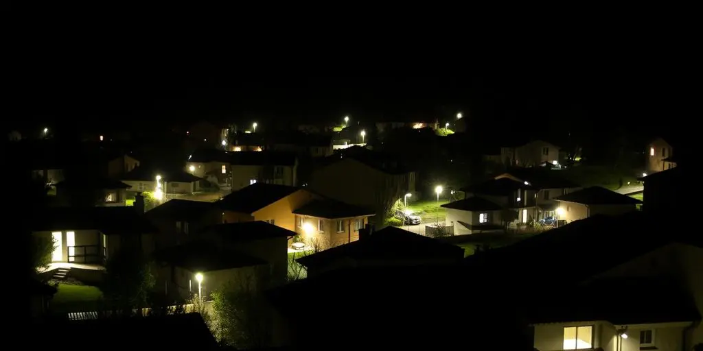 Maisons sombres dans les Alpes-Maritimes, panne d'électricité.